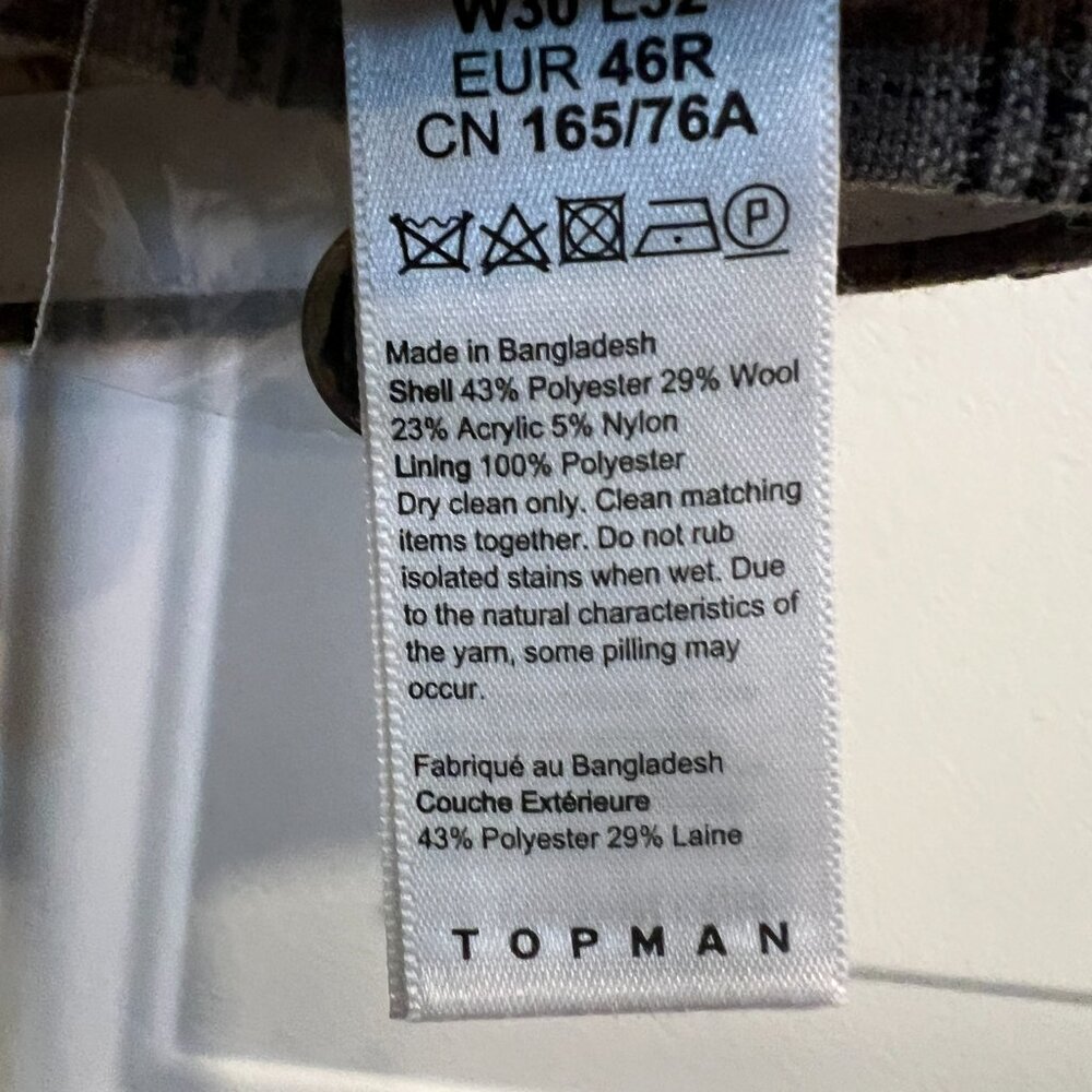 NWT Topman Double Breasted Taupe Plaid Suit, Men's 40R - Picture 14 of 16